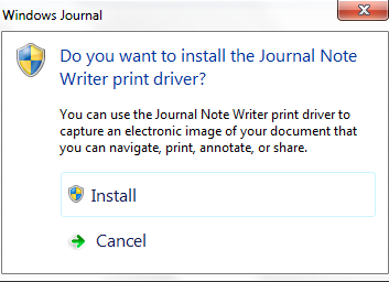 Install Windows Journal Printer
