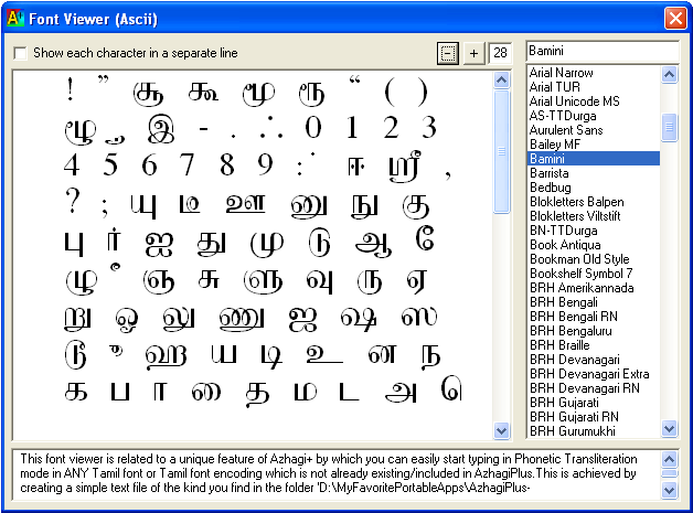 baamini tamil font keyboard